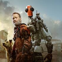 Kurioses Trio: Finch (M.) mit Hund Goodyear und seinem selbstgebauten Roboter Jeff.