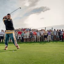Happy Gilmore (Adam Sandler) muss sich zuerst wieder ans Golfen gewöhnen.