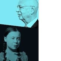 WEF 2019: Der 65 Jahre ältere Klaus Schwab trifft auf Greta Thunberg.