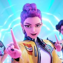 «We're going up, up, up»: Die KPop-Girls Mira, Rumi und Zoey zeigen wohin's geht.