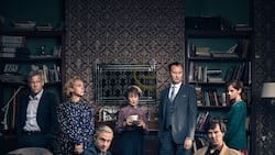 Familienfoto? Nein: Watson und Sherlock (vorne v. l.) mit dem brillanten Serien-Cast.