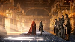 Zur königlichen Audienz in Reih und Glied: Porthos, Aramis, Athos und D’Artagnan (v.l.).
