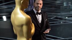 Ein bewährtes Duo: Der Oscar und Jimmy Kimmel.