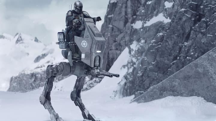 Kino – «The Mandalorian and Grogu: Kopfgeldjäger Mando weiss Maschinen wie diesen AT-RT-Läufer schlau zu nutzen.