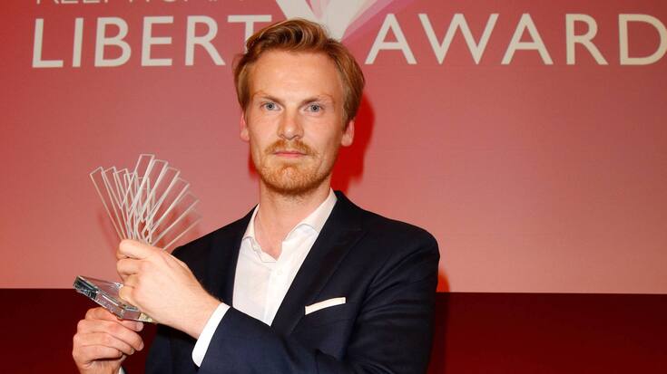  Claas Relotius beim Empfang bei der Verleihung des Reemtsma Liberty Awards im Hotel de Rome in Berlin. *** Claas Relotius at the reception for the Reemtsma Liberty Award at the Hotel de Rome in Berlin