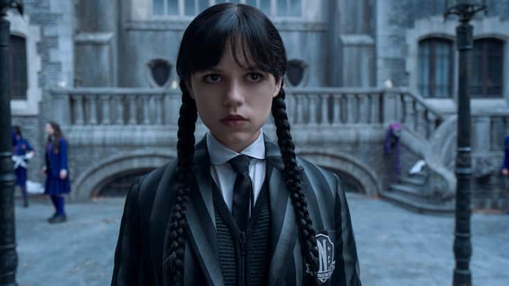 Wednesday. Jenna Ortega as Wednesday in episode 202 of Wednesday. Cr. Jonathan Hession/Netflix Â© 2025