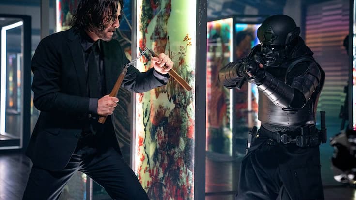 Keanu Reeves as John Wick in John Wick 4. 