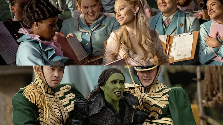Glinda (Ariana Grande) wird von den Bewohnern in Oz gefeiert. Elphaba (Cynthia Erivo) dagegen wird als böse Hexe verteufelt.