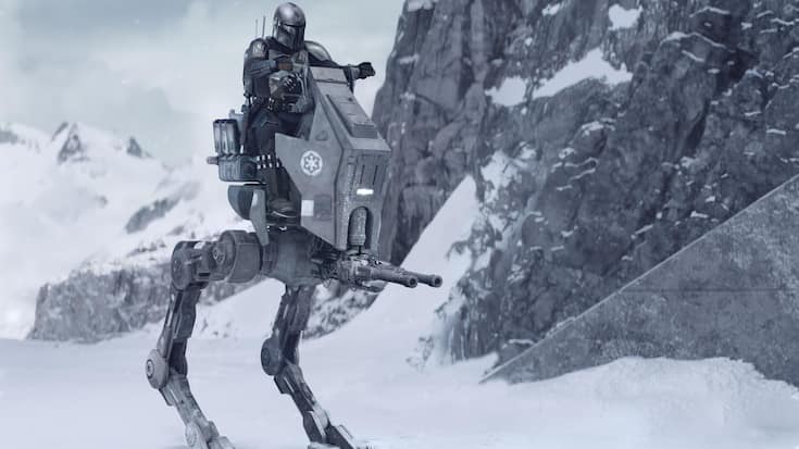 Kino – «The Mandalorian and Grogu: Kopfgeldjäger Mando weiss Maschinen wie diesen AT-RT-Läufer schlau zu nutzen.