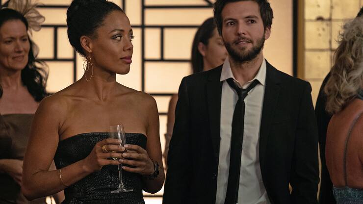 Ep1. Stars GUY BURNET as Tom and NINA TOUSSAINT-WHITE as Kate.