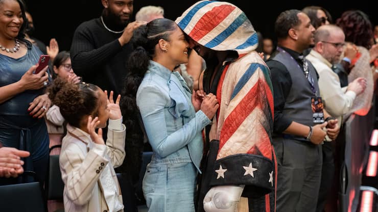 C3_18453_R(l-r.) Mila Kent stars as Amara, Tessa Thompson as Bianca and Michael B. Jordan as Adonis Creed inCREED III A Metro Goldwyn Mayer Pictures filmPhoto credit: Eli AdeÂ© 2023 Metro-Goldwyn-Mayer Pictures Inc. All Rights ReservedCREED is a trademark of Metro-Goldwyn-Mayer Studios Inc. All Rights Reserved.