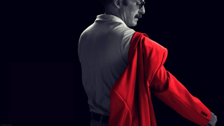 Bob Odenkirk as Jimmy McGill - Better Call Saul _ Season 6, Key Art - Photo Credit: Joe Pugliese/AMC/Sony Pictures Television