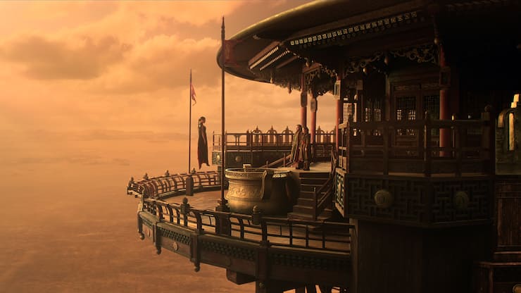 3 Body Problem. (L to R) Sea Shimooka as Sophon, John Bradley as Jack Rooney, Jess Hong as Jin Cheng in episode 103 of 3 Body Problem. Cr. Courtesy of Netflix Â© 2023