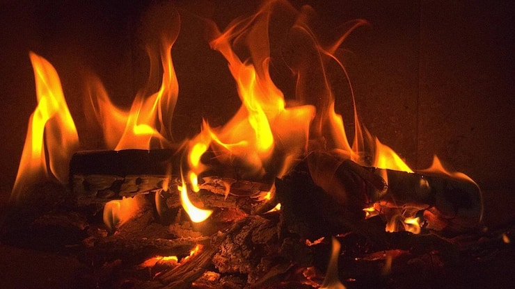 Kaminfeuer 4K – Knisterndes Birkenholz-Feuer