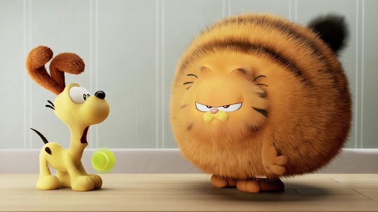 Garfield verarscht mal wieder seinen gutgläubigen Gefährten: Hund Odie.
