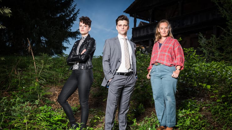 SRF-Serie «Neumatt»: Sophie Hutter, Julian Koechlin, Rachel Braunschweig (v. l.).