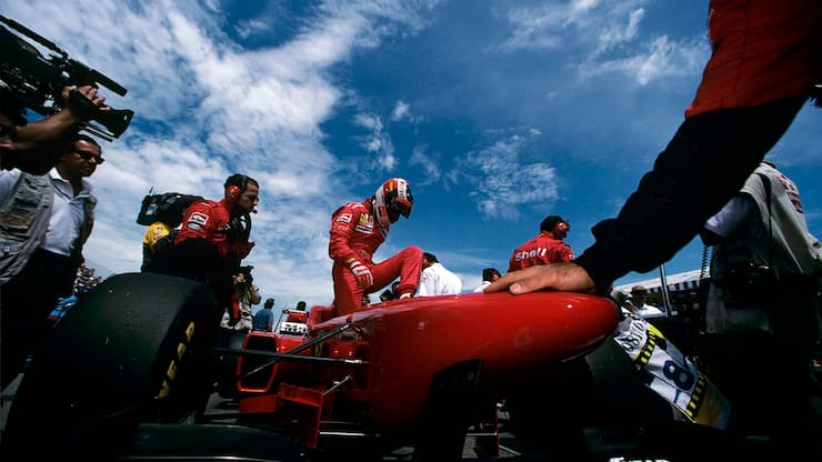Michael Schumacher, Ferrari F310, Grand Prix of Canada, Circuit Gilles Villeneuve, 16 June 1996. (Photo by Paul-Henri Cahier/Getty Images)