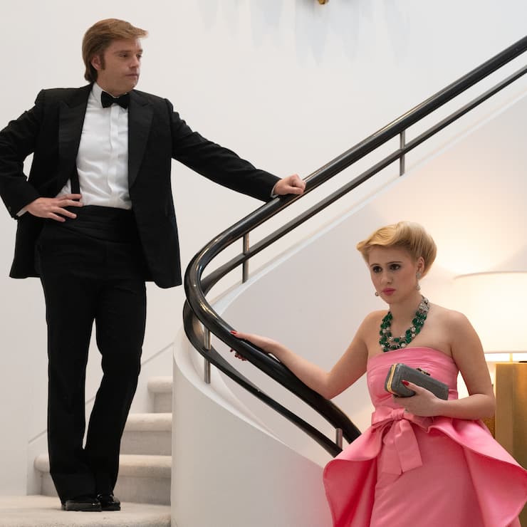 Ärger: Trump (Sebastian Stan) mit der ersten Ehefrau Ivana (Maria Bakalova).