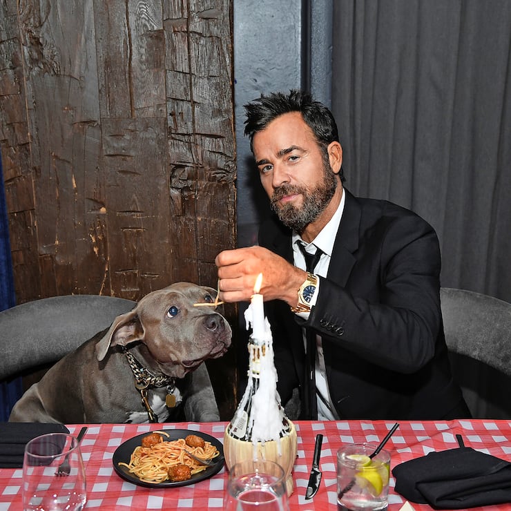 NEW YORK, NEW YORK - OCTOBER 22: Justin Theroux attends as Cinema Society hosts a special screening of Disney+'s "Lady And The Tramp" at iPic Theater on October 22, 2019 in New York City. (Photo by Dimitrios Kambouris/Getty Images for Disney+)