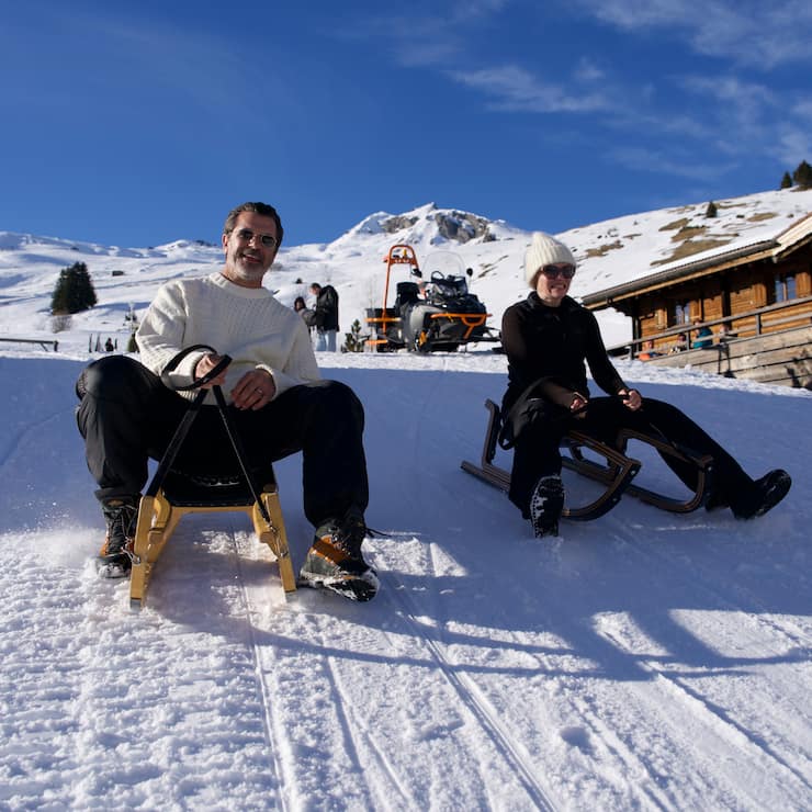 Rasant in Savognin GR:  Andreas Caminada  und Karoline Herfurth.