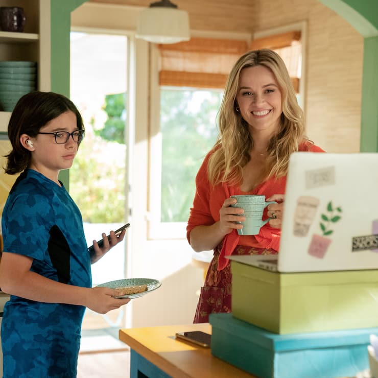 Your Place or Mine (2023), Wesley Kimmel as Jack, Reese Witherspoon as Debbie Dunn. Cr. Erin Simkin / Netflix Â© 2022