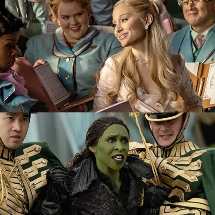 Glinda (Ariana Grande) wird von den Bewohnern in Oz gefeiert. Elphaba (Cynthia Erivo) dagegen wird als böse Hexe verteufelt.