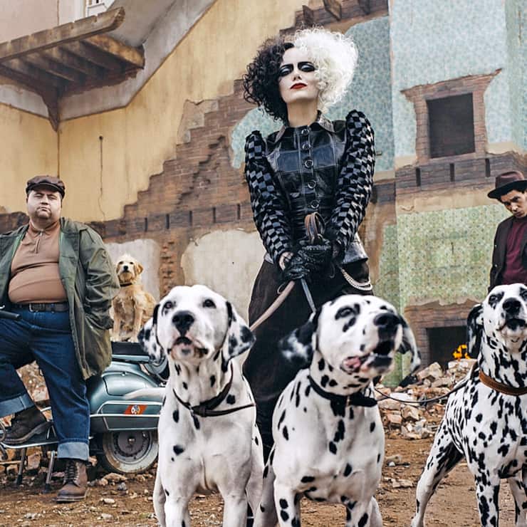 Emma Stone as Cruella in Disney’s live-action CRUELLA.