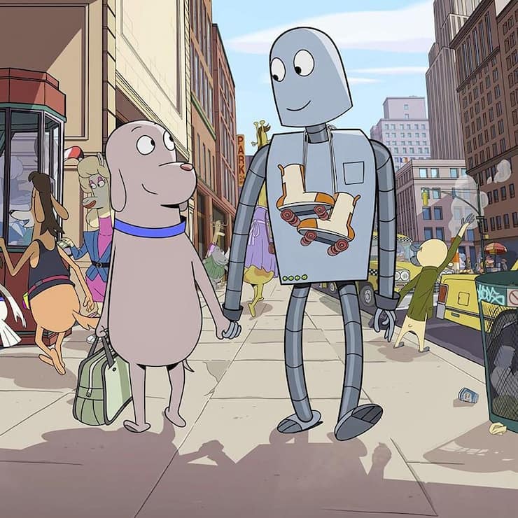 Kino – «Robot Dreams»: Dog spaziert mit seinem neuen Roboterfreund durch New York.