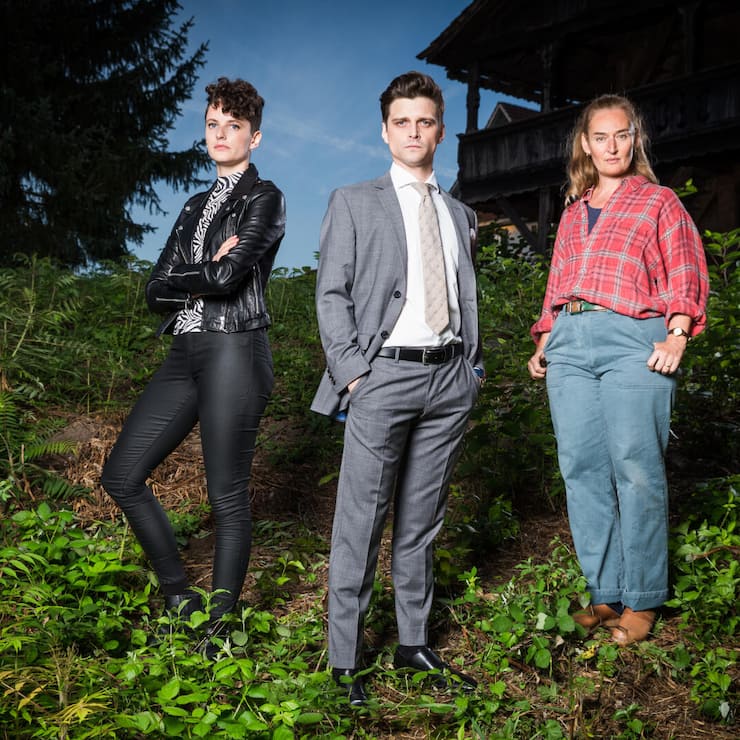 SRF-Serie «Neumatt»: Sophie Hutter, Julian Koechlin, Rachel Braunschweig (v. l.).