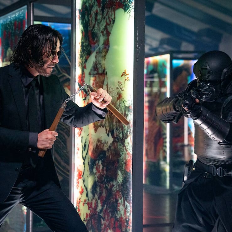 Keanu Reeves as John Wick in John Wick 4. 