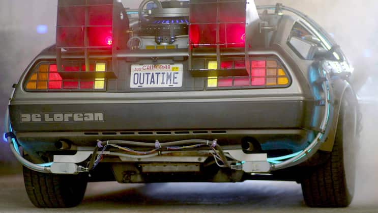 «Wenn schon Zeitreisen, dann wenigstens mit Stil»: ein zur Zeitmaschine umgebauter DeLorean DMC-12.