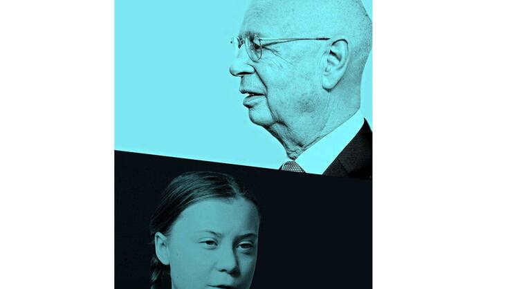 WEF 2019: Der 65 Jahre ältere Klaus Schwab trifft auf Greta Thunberg.
