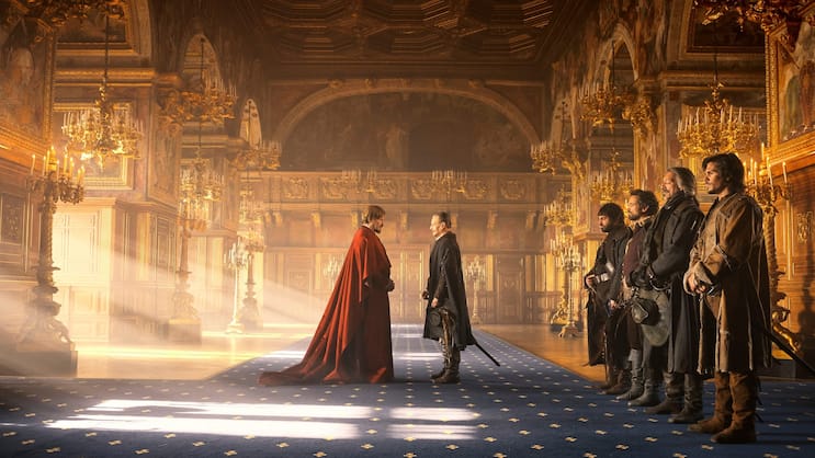 Zur königlichen Audienz in Reih und Glied: Porthos, Aramis, Athos und D’Artagnan (v.l.).