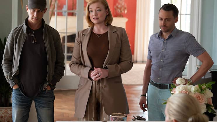 Kämpfen unerbittlich um das Erbe des Familienunternehmens: die Geschwister Kendall (Jeremy Strong), Shiv (Sarah Snook) und Roman Roy (Kieran Culkin).