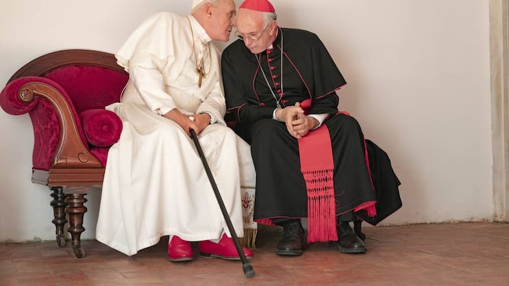 Der alte und neue Pontifex: Anthony Hopkins und Jonathan Pryce (r.).