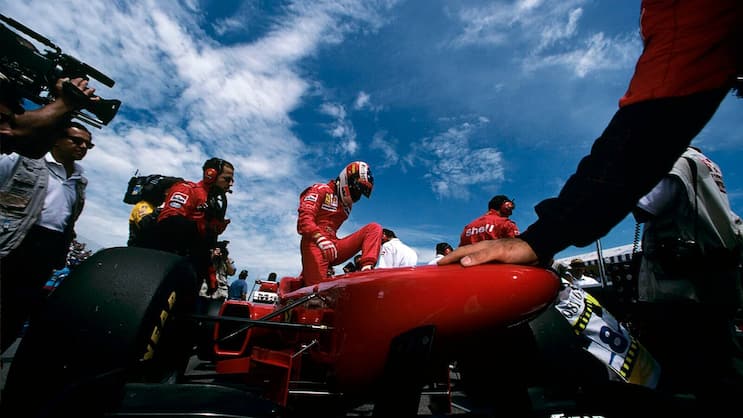 Michael Schumacher in seiner ersten Saison für den Ferrari-Rennstall 1996 (GP von Kanada).