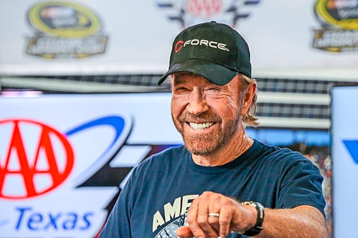 November 6, 2016 - Fort Worth, Texas, U.S - Celebrity Chuck Norris conducts an interview before the NASCAR AAA Texas 500 race at Texas Motor Speedway in Fort Worth,Texas. Fort Worth U.S. PUBLICATIONxINxGERxSUIxAUTxONLY - ZUMAw300 20161106_zaf_w300_003 November 6 2016 Progress Worth Texas U S Celebrity Chuck Norris conducts to Interview Before The NASCAR AAA Texas 500 Race AT Texas Engine Speedway in Progress Worth Texas Progress Worth U S PUBLICATIONxINxGERxSUIxAUTxONLY ZUMAw300 20161106_zaf_w300_003