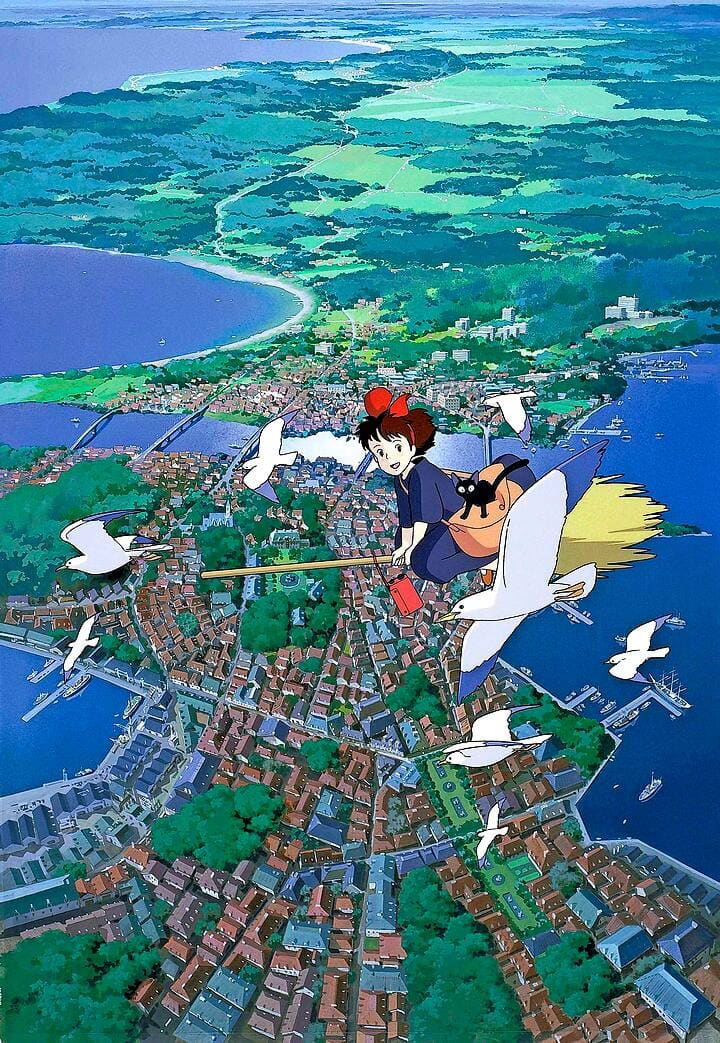 BU: Die kleine Hexe Kiki eröffnet einen Lieferservice. Dank ihrer Flugkunst ist sie besonders schnell und zuverlässig. Doch eines Tages verliert sie ihre Zauberkraft. Was nun?