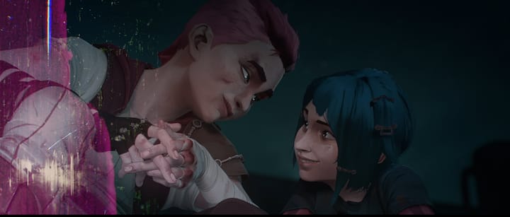 ARCANE (L to R) : HAILEE STEINFELD as VI, ELLA PURNELL as JINX in ARCANE Cr. NETFLIX Â© 2021