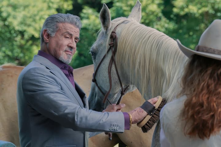 Sylvester Stallone as Dwight "The General" Manfredi of the Paramount+ original series TULSA KING. Photo Cr: Brian Douglas/Paramount+. Â© 2022 Viacom International Inc. All Rights Reserved.