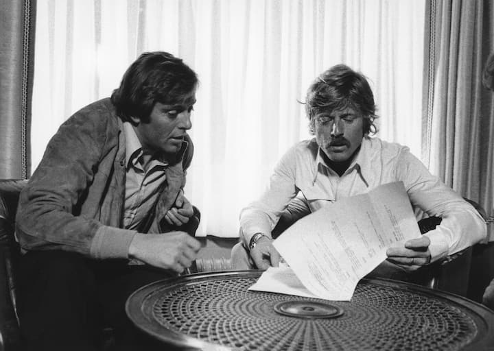Stefan Zürcher mit Robert Redford (r.) beim Dreh von «Downhill Racer» 1969. 