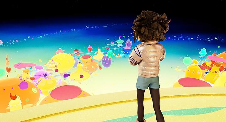 OVER THE MOON - (Pictured) "Fei Fei" (voiced by Cathy Ang) overlooking the land of Lunaria.  Â© 2020 Netflix, Inc.